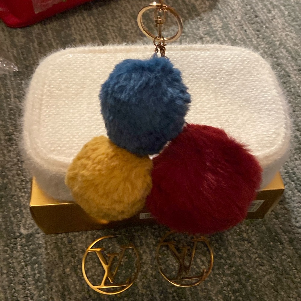 Pom Poms Bag Charm Keychain